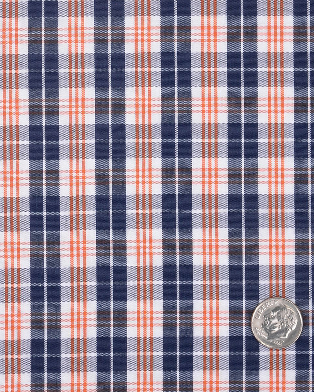 Navy Orange White Tartan Checks