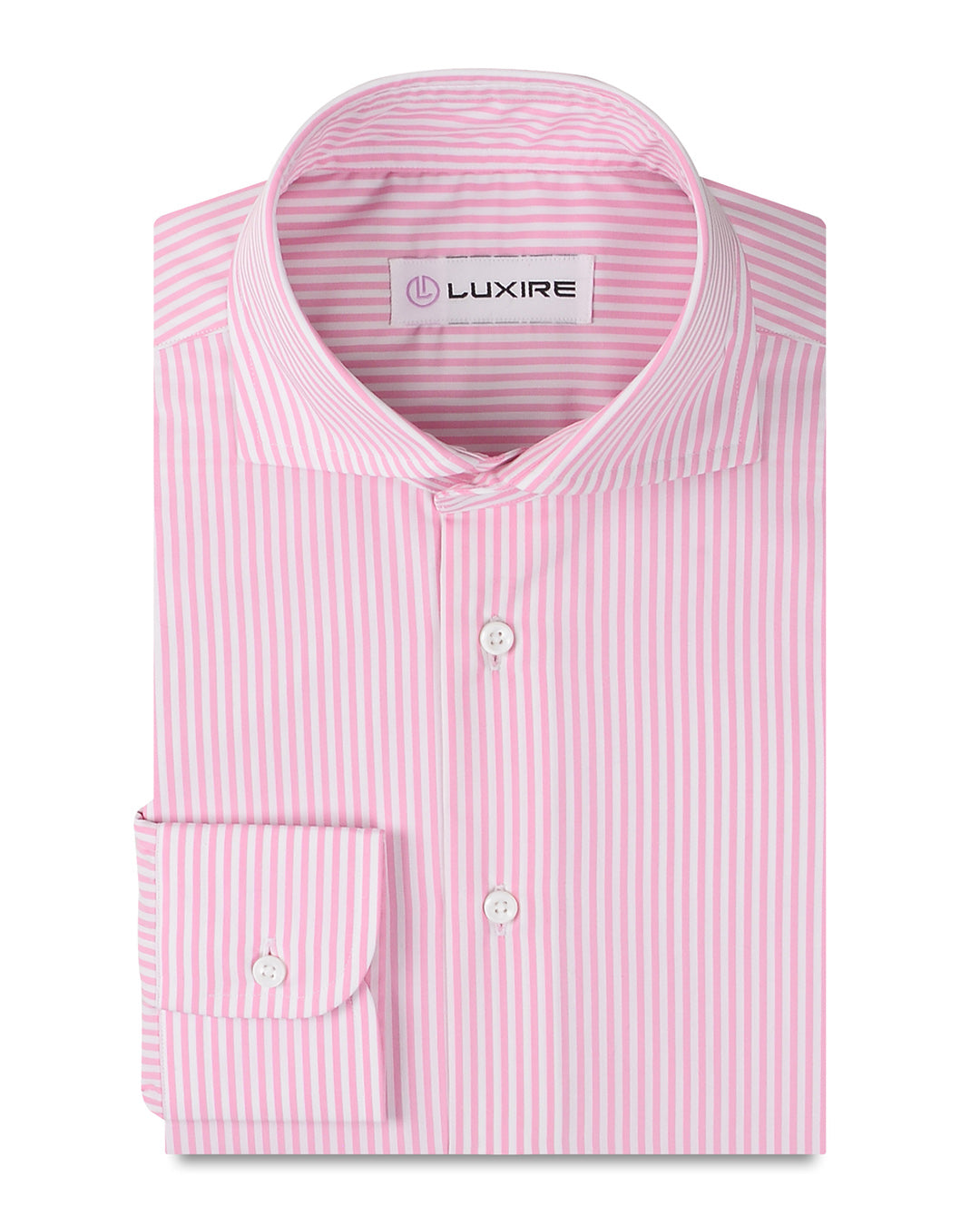 Albini Baby Pink Pencil Stripes On White - 1