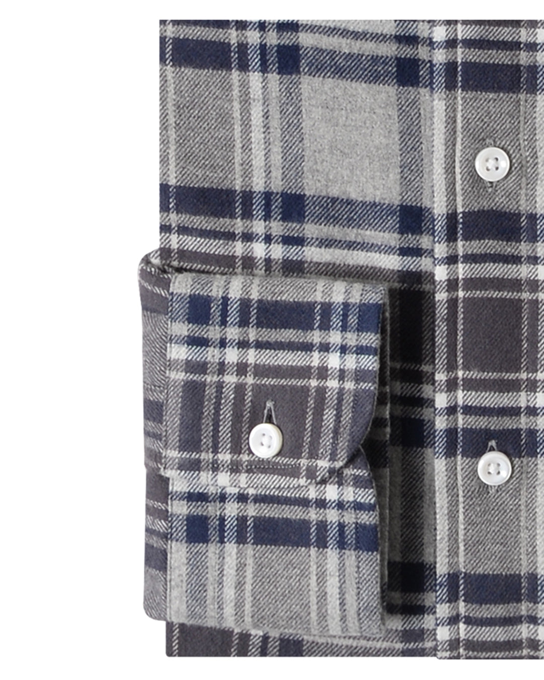 Dark Gull Grey Navy Plaid Flannel Work Shirt