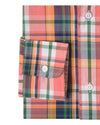 Peach Navy Green Madras Checks