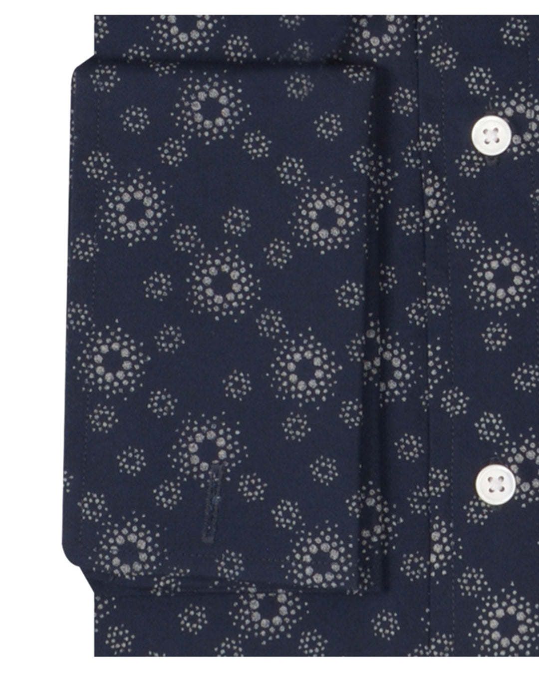 Abstract Florals On Navy Shirt