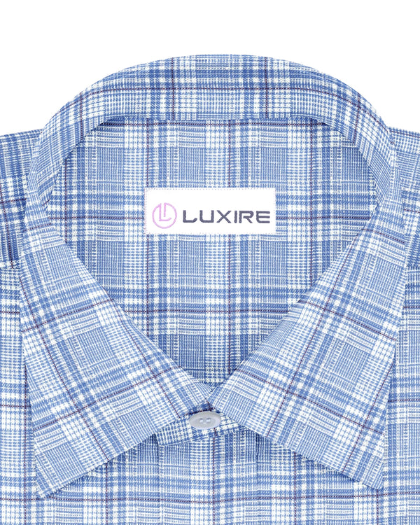 Zegna: Light Blue Tartan Checks Seersucker