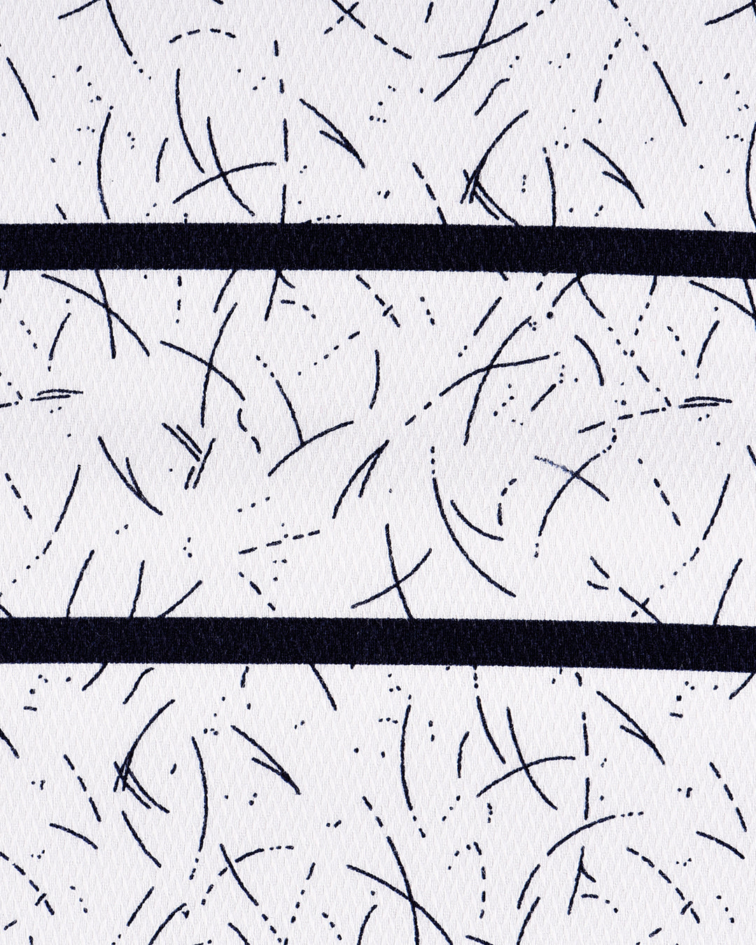 Printed White with Dark Navy Stripes Shirt