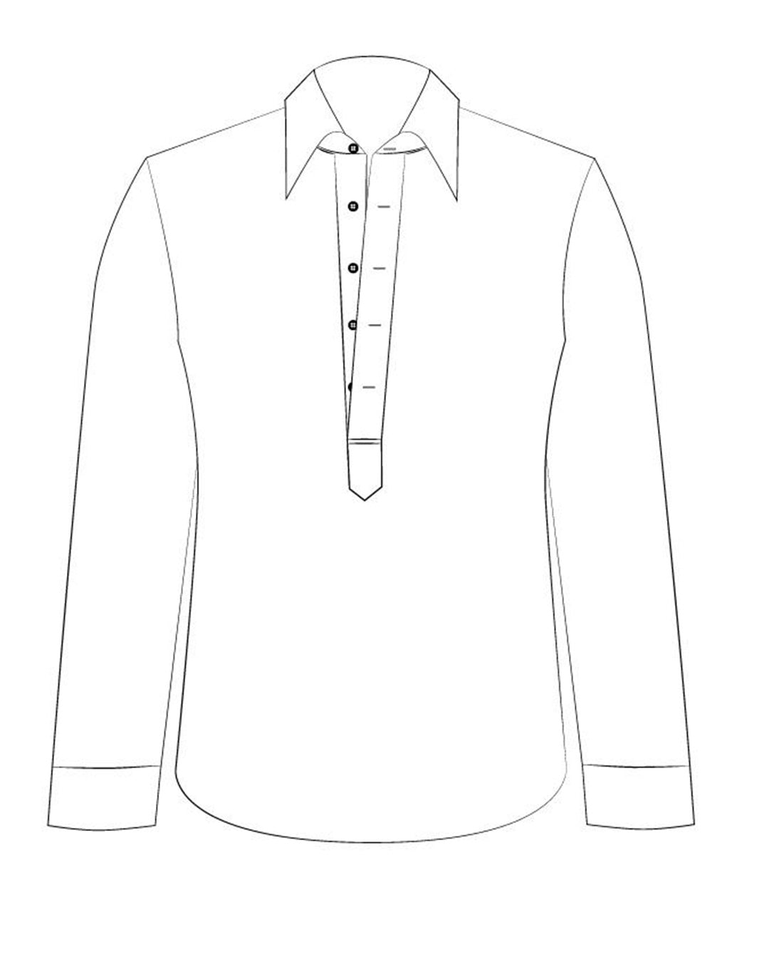 Pullover Shirt in White Red Pin Stripes Linen - 4