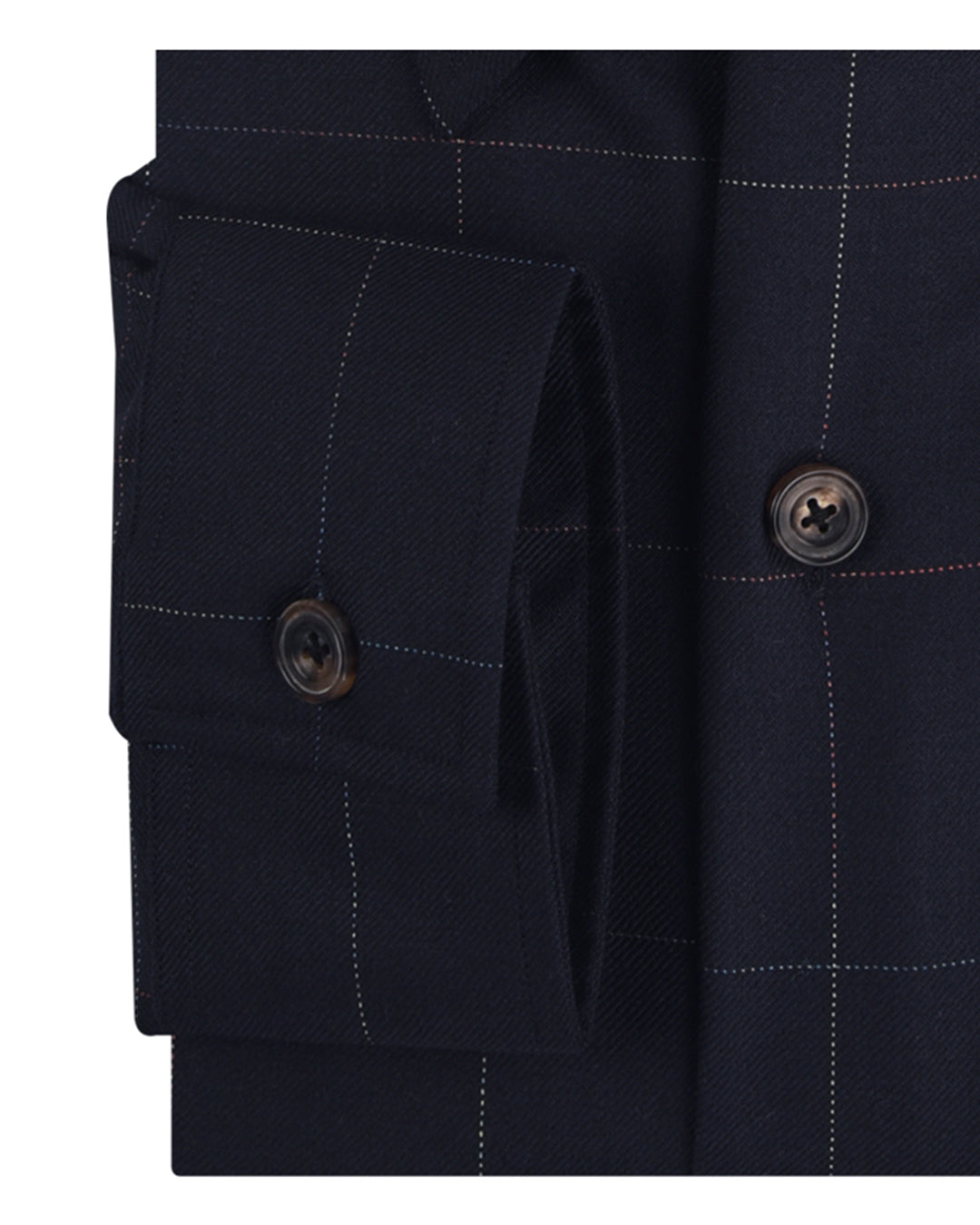 Dugdale Navy Windowpane Twill shirt