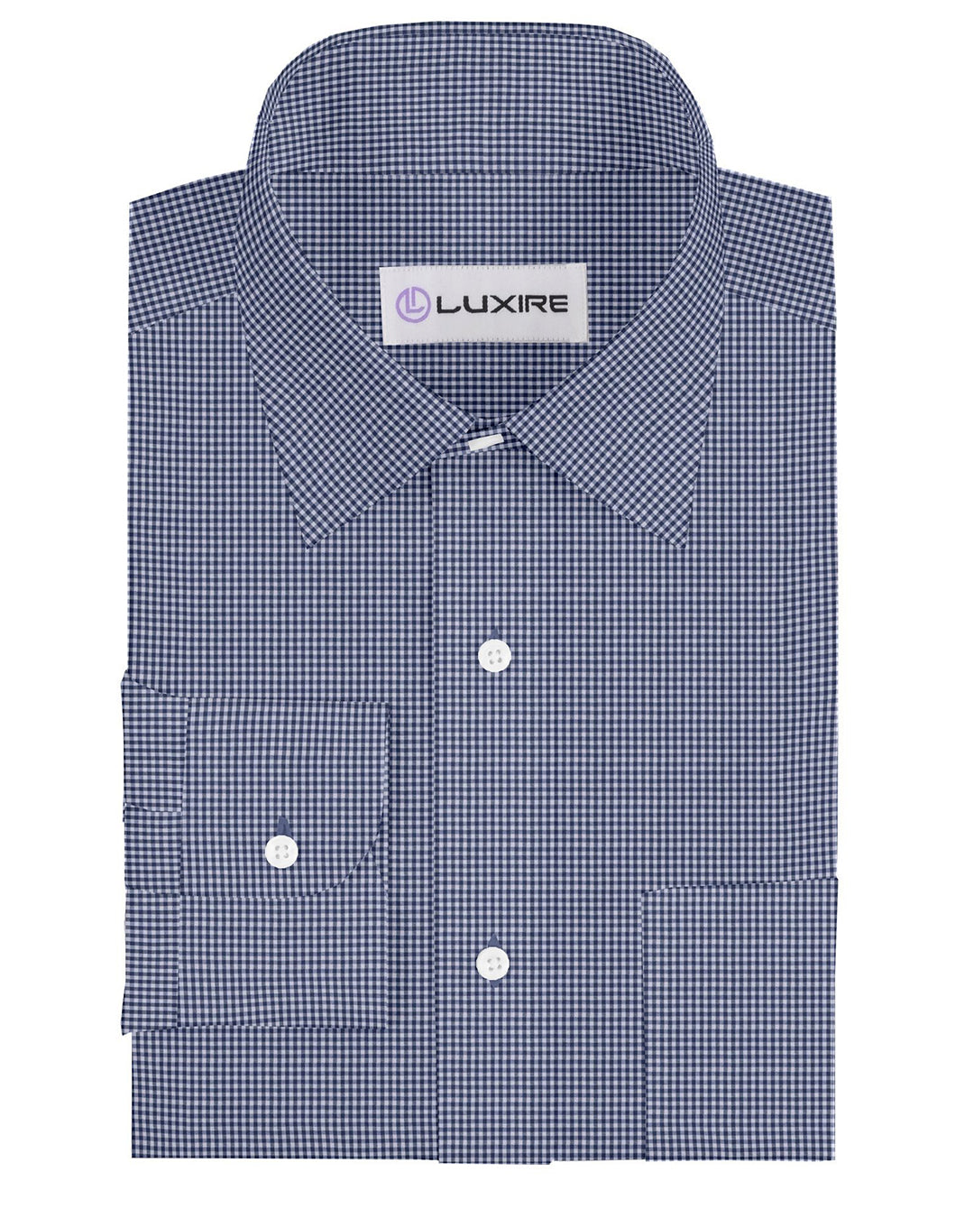 Prussian Blue Gingham Checks - 1