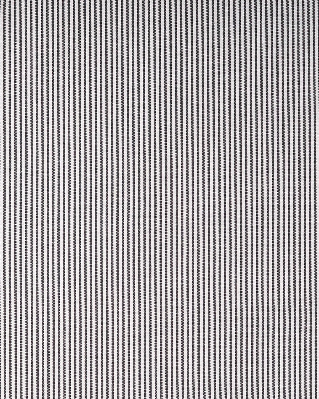 Brembana White Black Hairline Stripes Shirt