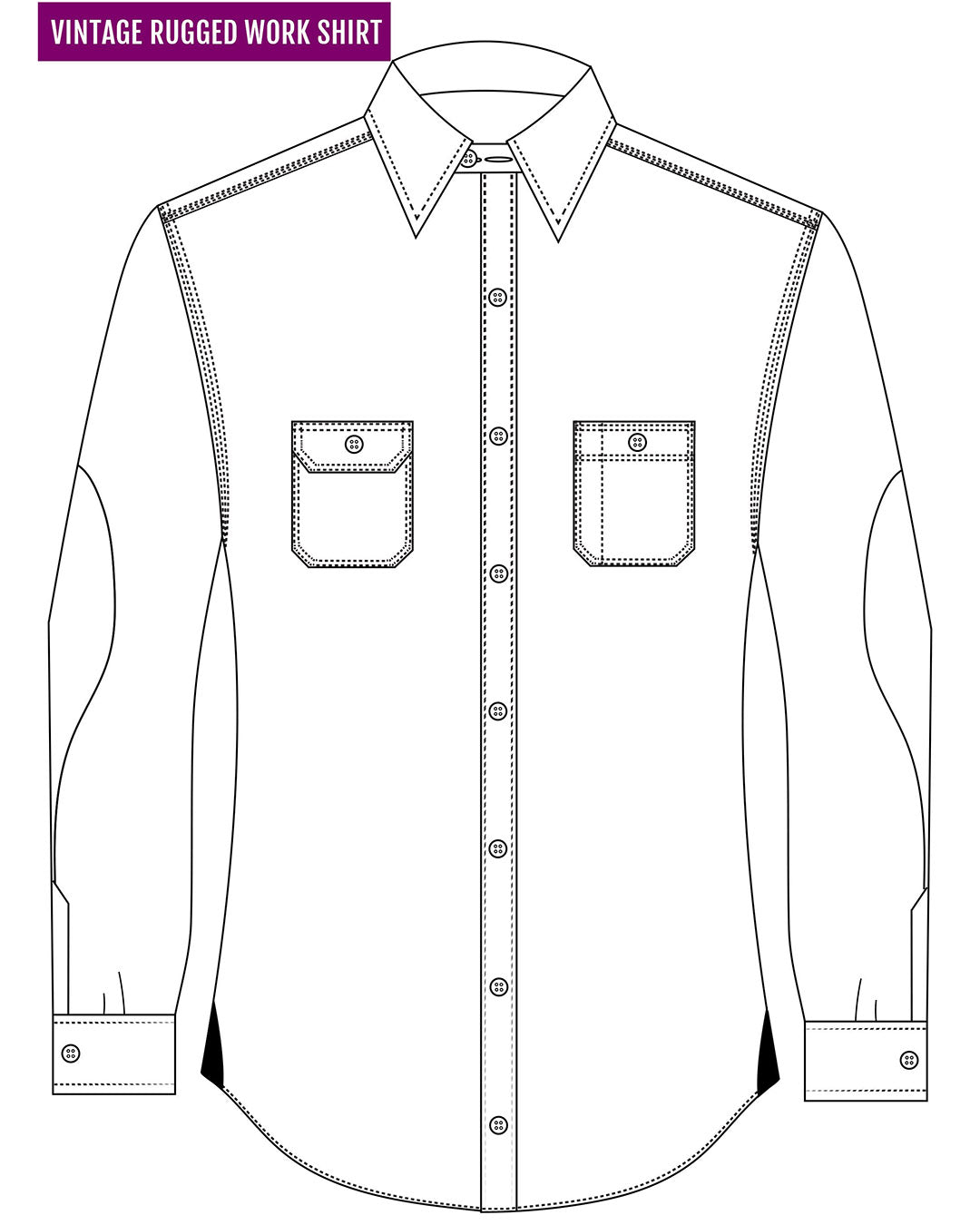 Twill Flannel Dark Blue Work Shirt - 5