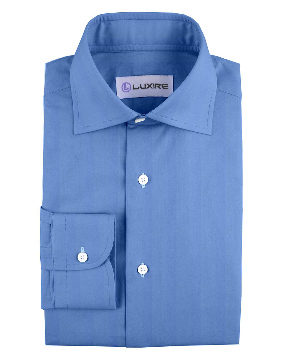 Blue Satin Dress Shirt - 1