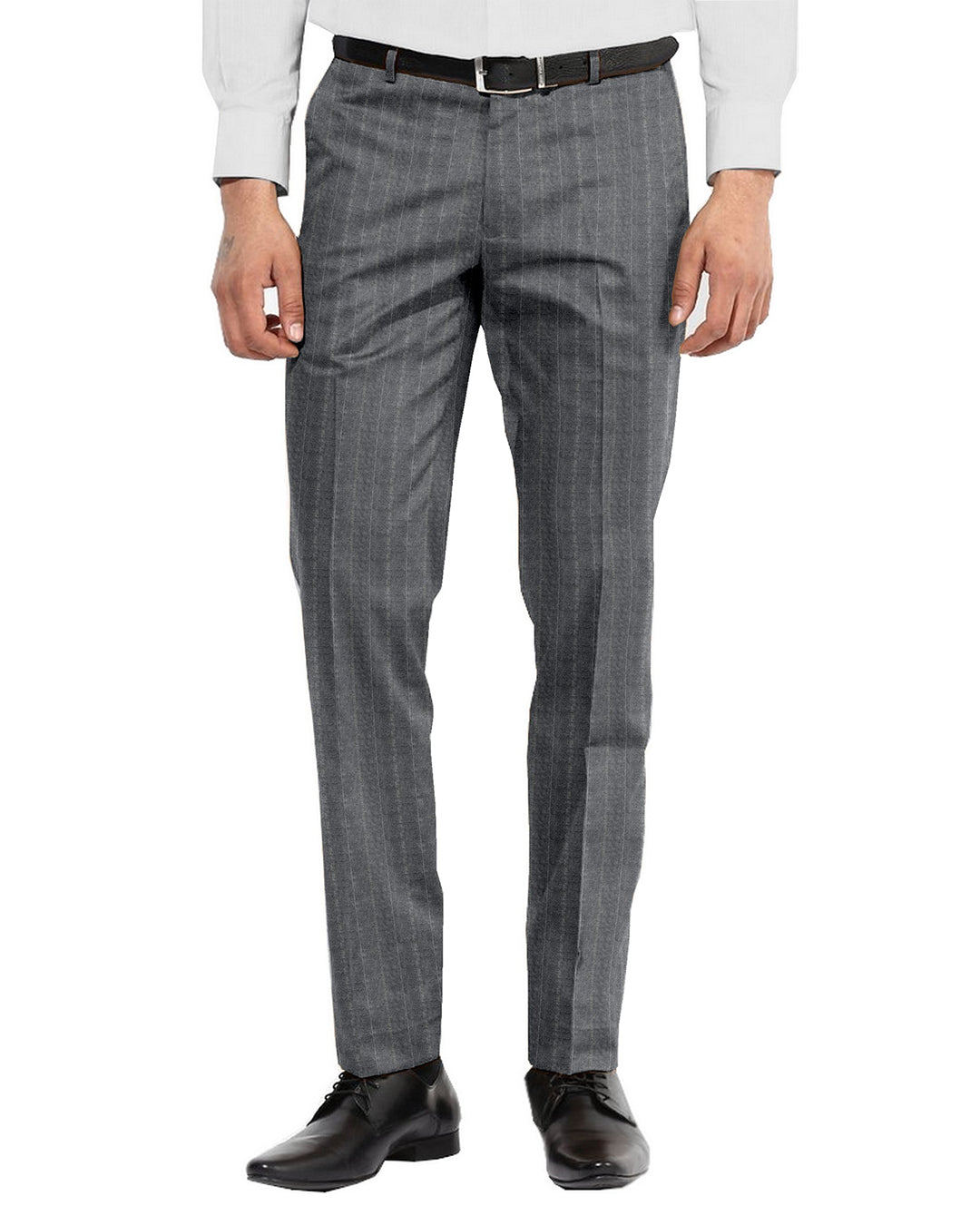VBC Granite Grey Striped Wool Pants - 1