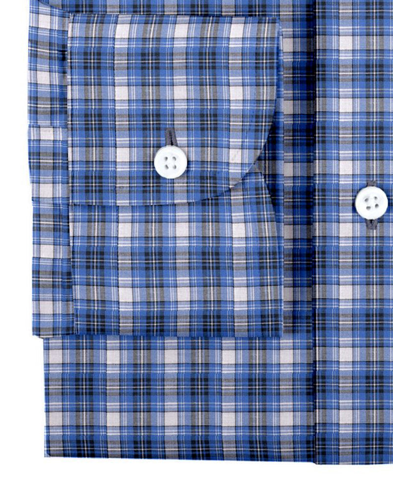 Blue Black White Madras Checks