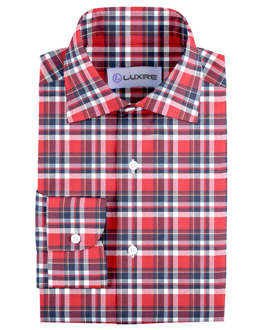 Bright Red Blue Madras Checks
