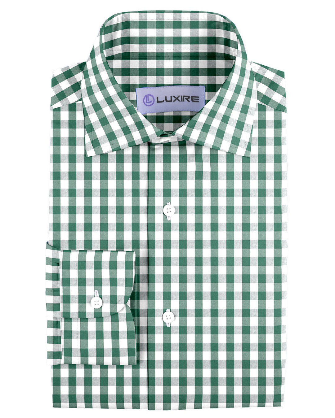Green White Macro Gingham Checks