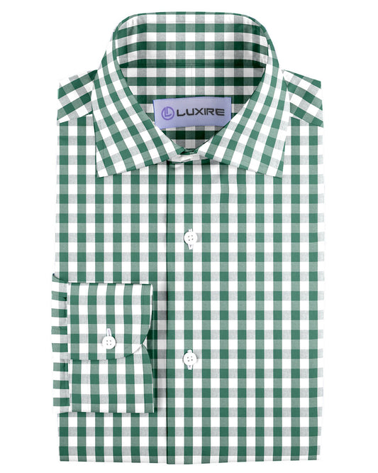 Green White Macro Gingham Checks