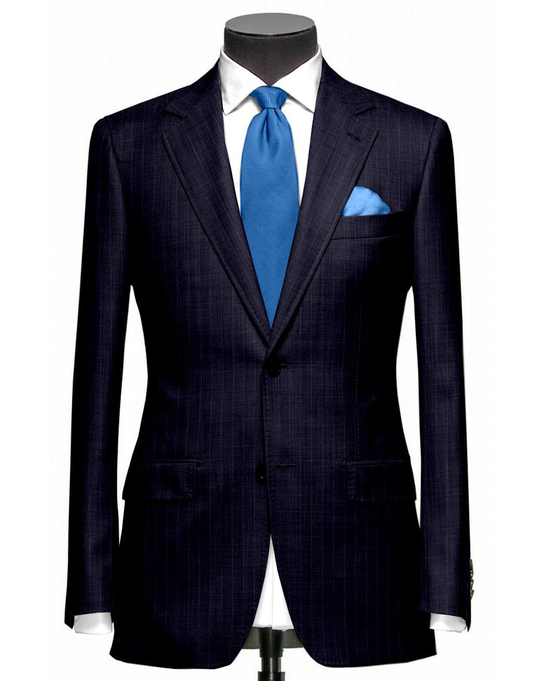 Dugdale Fine Worsted - Navy with Blue Pin Stripe Jacket - 1