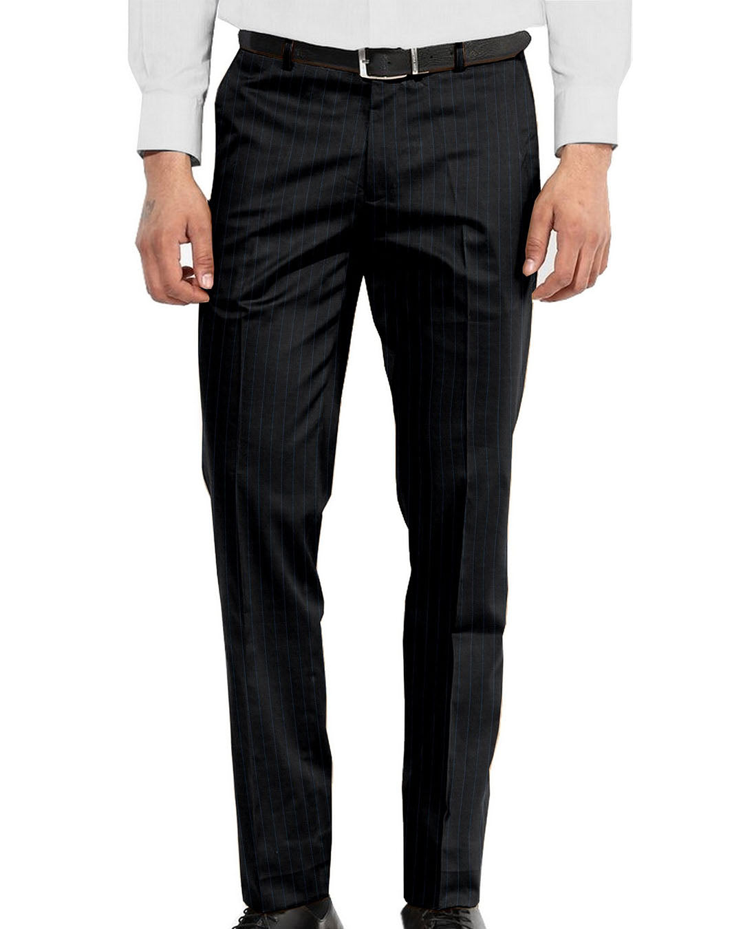 Dugdale Fine Worsted - Grey with Blue Pin Stripe - 1