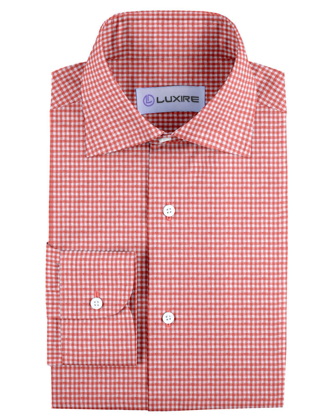 Linen:Orange Gingham Checks - 1
