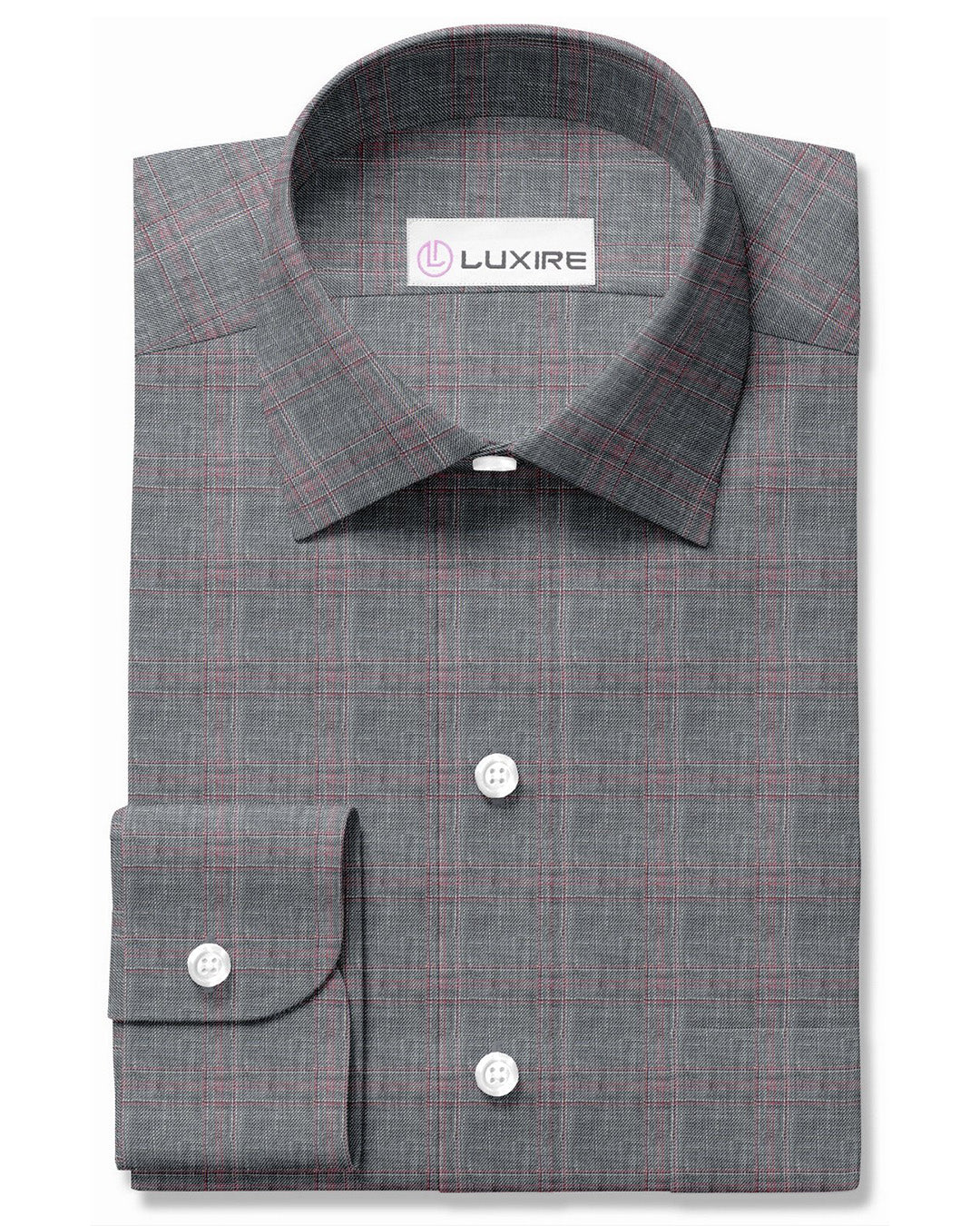 Linen: Grey Red Overchecks - 1