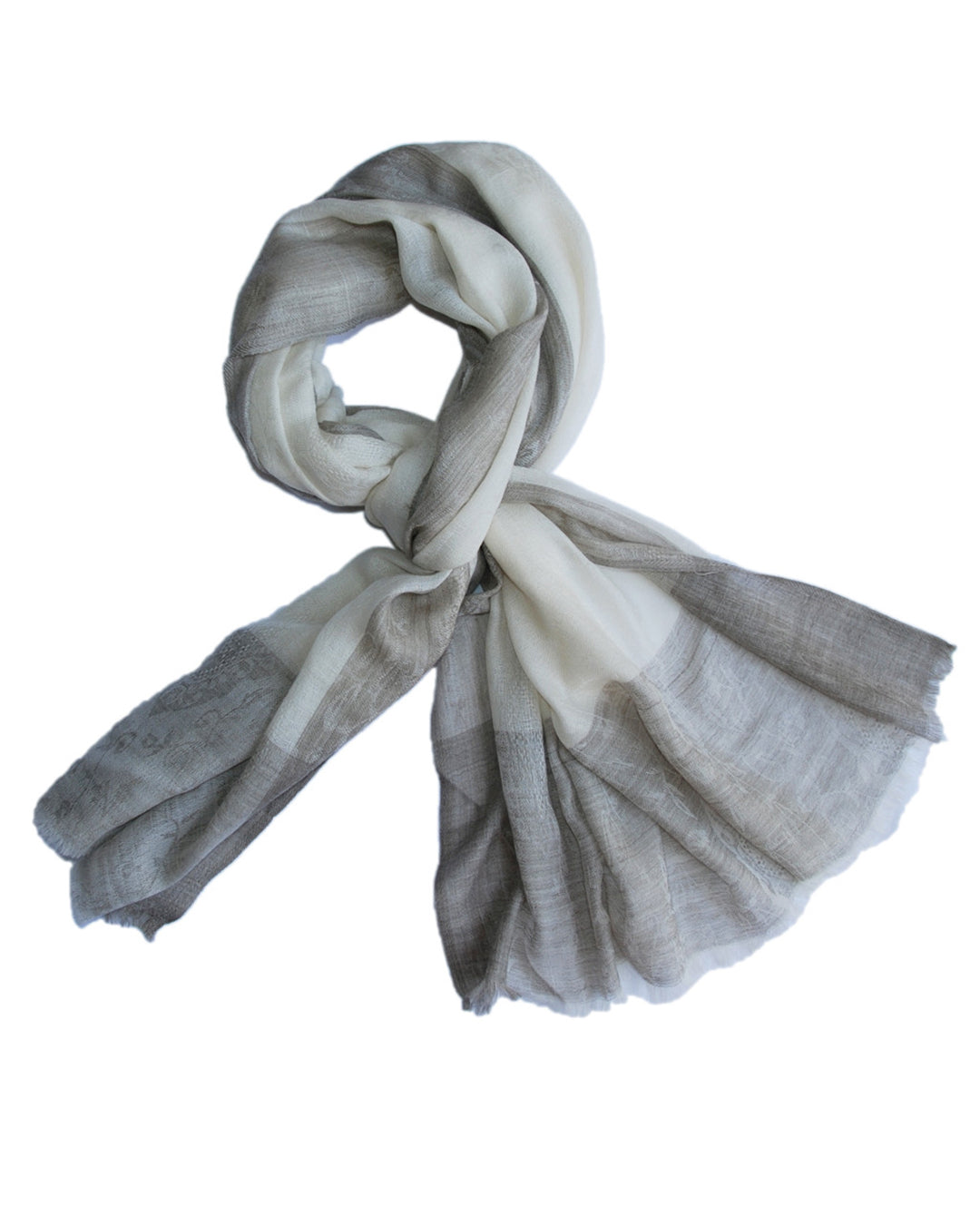 Pure Cashmere Scarf - Cream Light Umber - 1