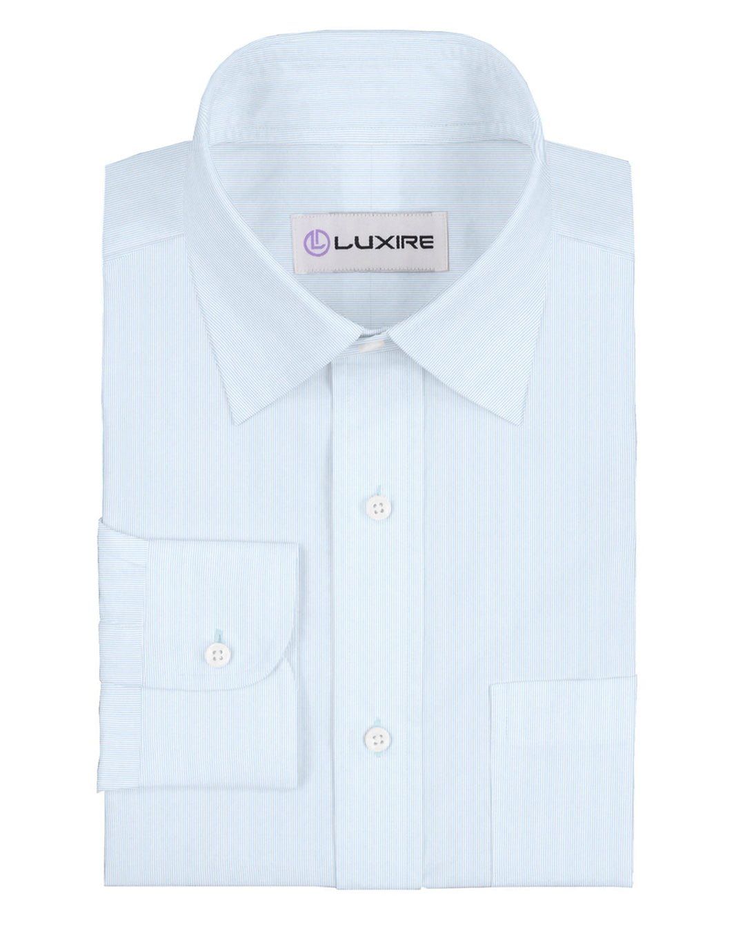 Muave Blue Stripes on White Silk - 1