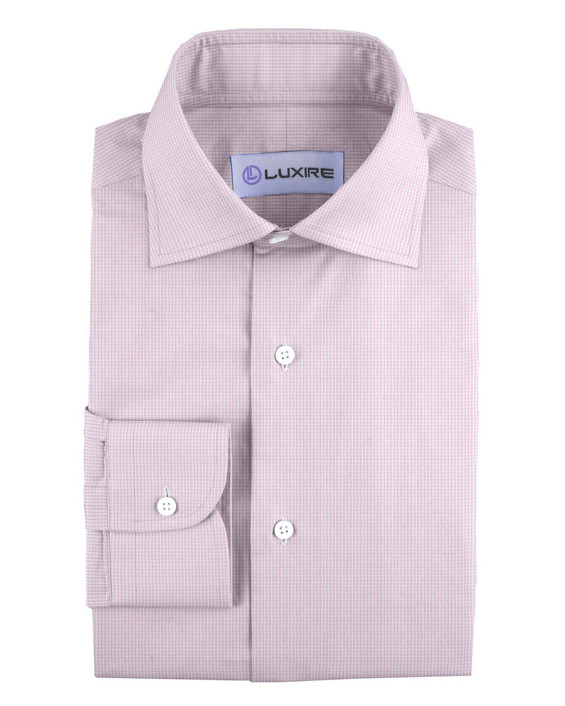 Pale Pink Hair Line Gingham - 1