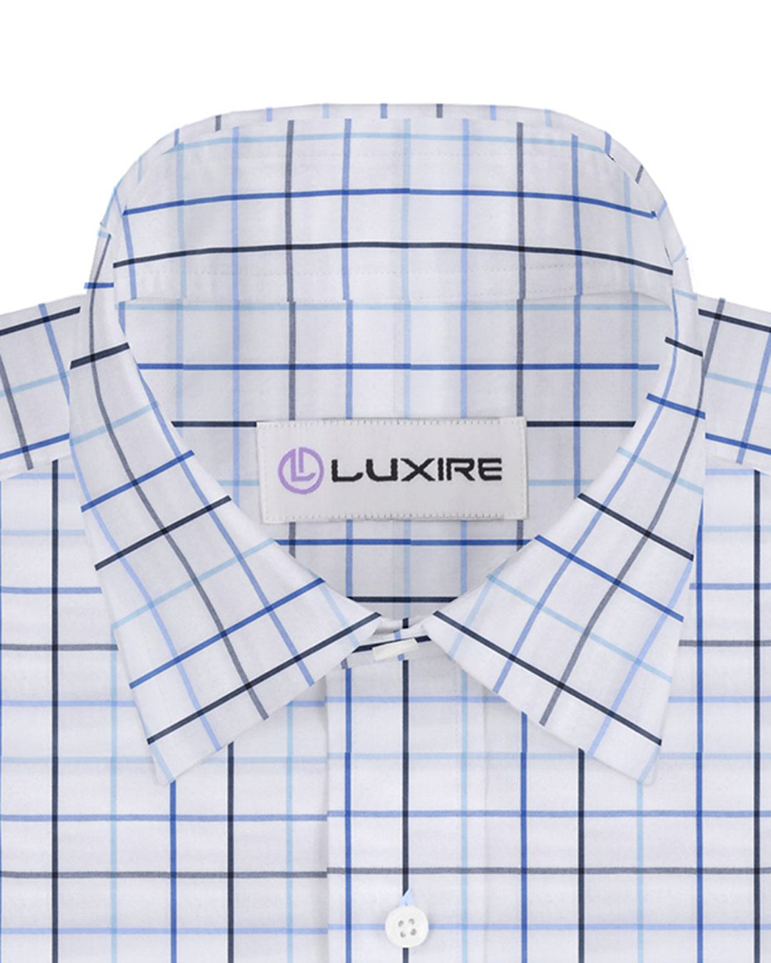 Shades Of Blue Checks On White - 2