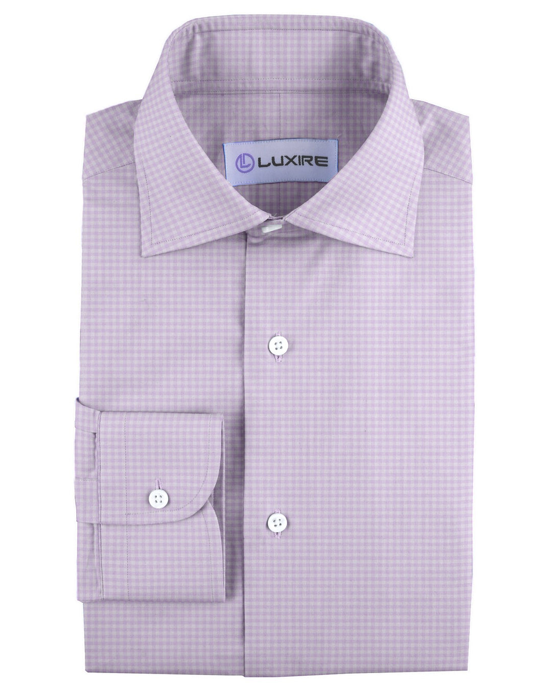 Albini: Light Violaceous Gingham Checks - 1