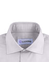 Business Shirt: White Micro Herringbone