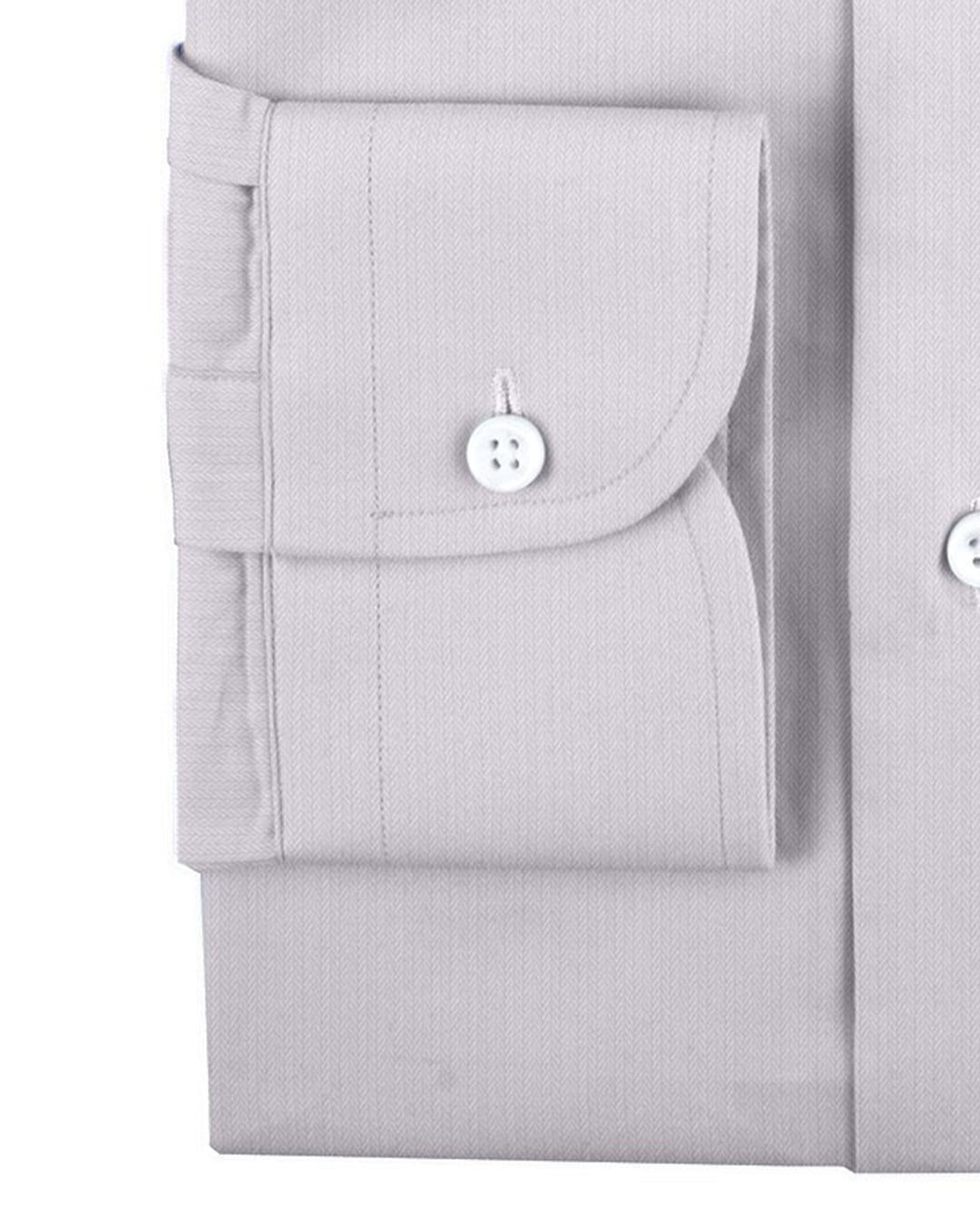 Business Shirt: White Micro Herringbone - 2