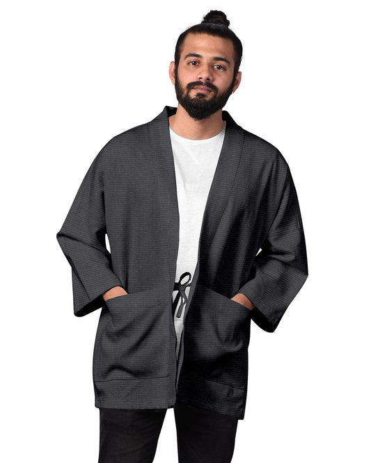 Noragi in Textured White on Phantom Black Stripes