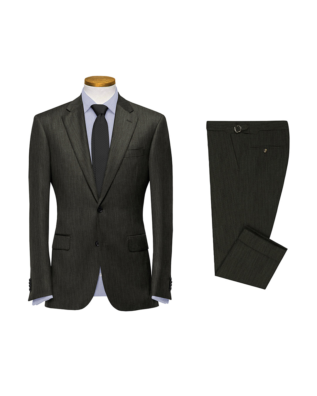 VBC: Brown Grey Twill Suit - 1