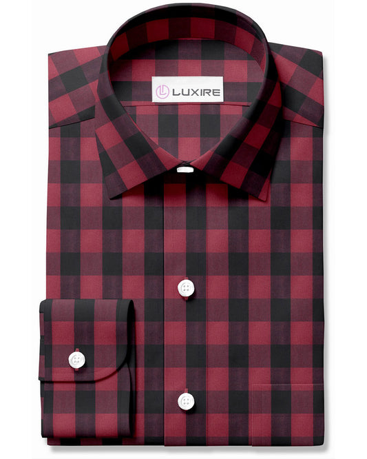 Friday Shirt:Ruby Red Black Macro Gingham