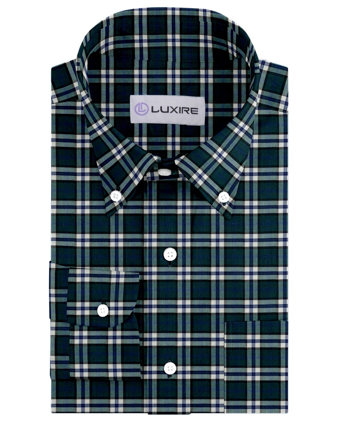 Blue Green White Checks Shirt - 1