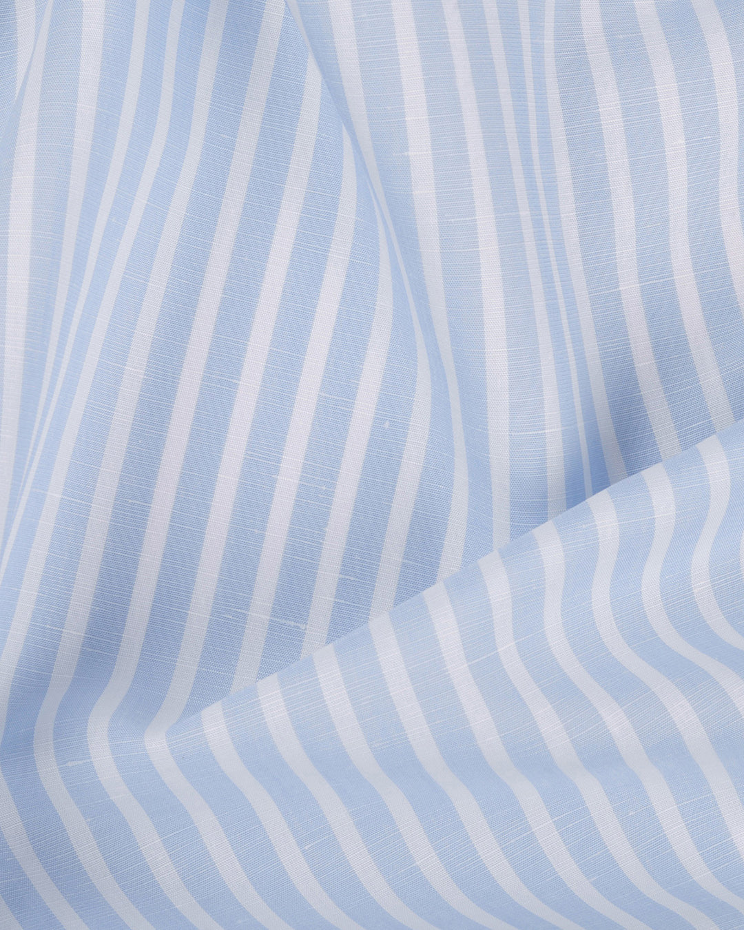 Brembana Sky Blue Slub Awaning stripes Shirt - 10