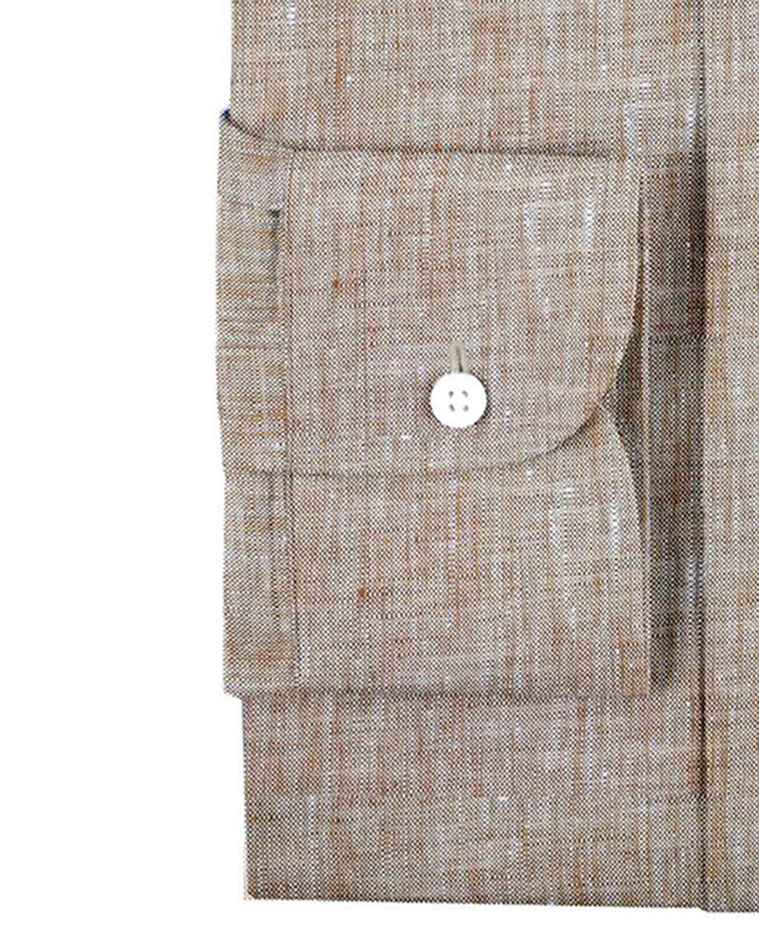 Pullover Shirt in Brown Linen Chambray - 3